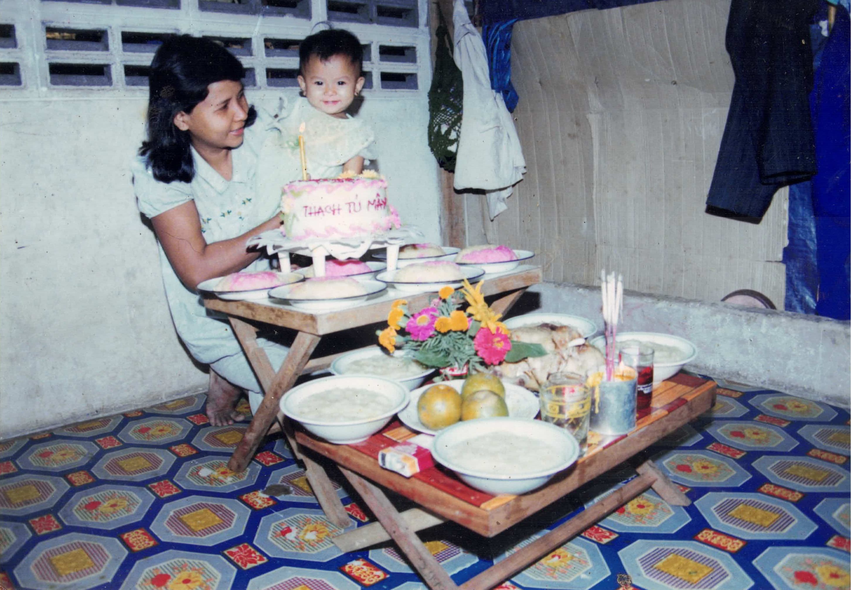 May Thach with mom